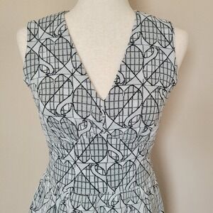 Vtg 70s Womens Maxi Dress Sz S Silver Hippie Disco Hearts Babydoll Empire Waist